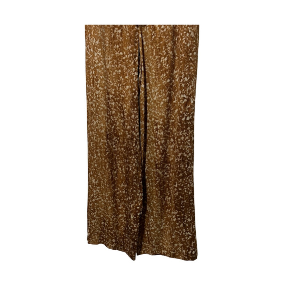 LAFAYETTE 148 WOMENS XLARGE SILK FLOATING LEAVES RIVERSIDE STRETCH PANTS CAMEL - Picture 10 of 14